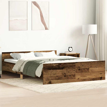 vidaXL Bed Frame without Mattress Old Wood 120x190cm Engineered Wood