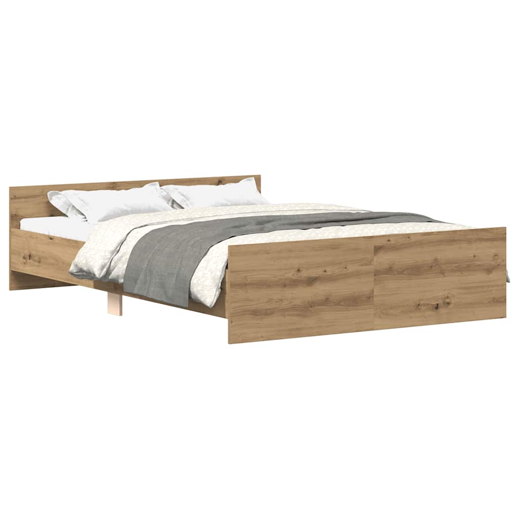 vidaXL Bed Frame without Mattress Artisan Oak 120x190cm Engineered Wood