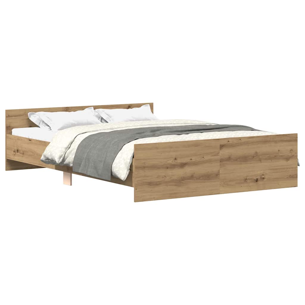 vidaXL Bed Frame without Mattress Artisan Oak 140x190cm Engineered Wood