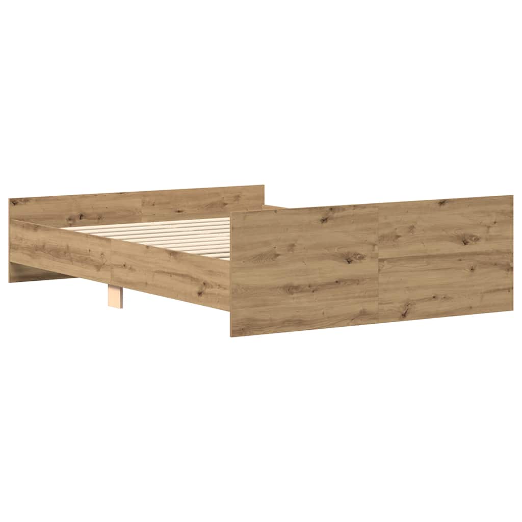 vidaXL Bed Frame without Mattress Artisan Oak 140x190cm Engineered Wood