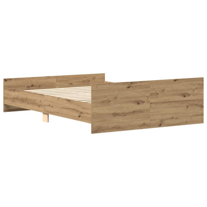 vidaXL Bed Frame without Mattress Artisan Oak 140x190cm Engineered Wood