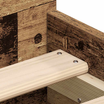 vidaXL Bed Frame | Old Wood | Engineered Wood, Solid Pinewood | Single