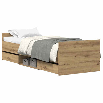 vidaXL Bed Frame | Artisan Oak | Engineered Wood | Single | Bed Frame