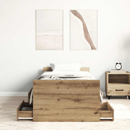 vidaXL Bed Frame | Artisan Oak | Engineered Wood | Single | Bed Frame