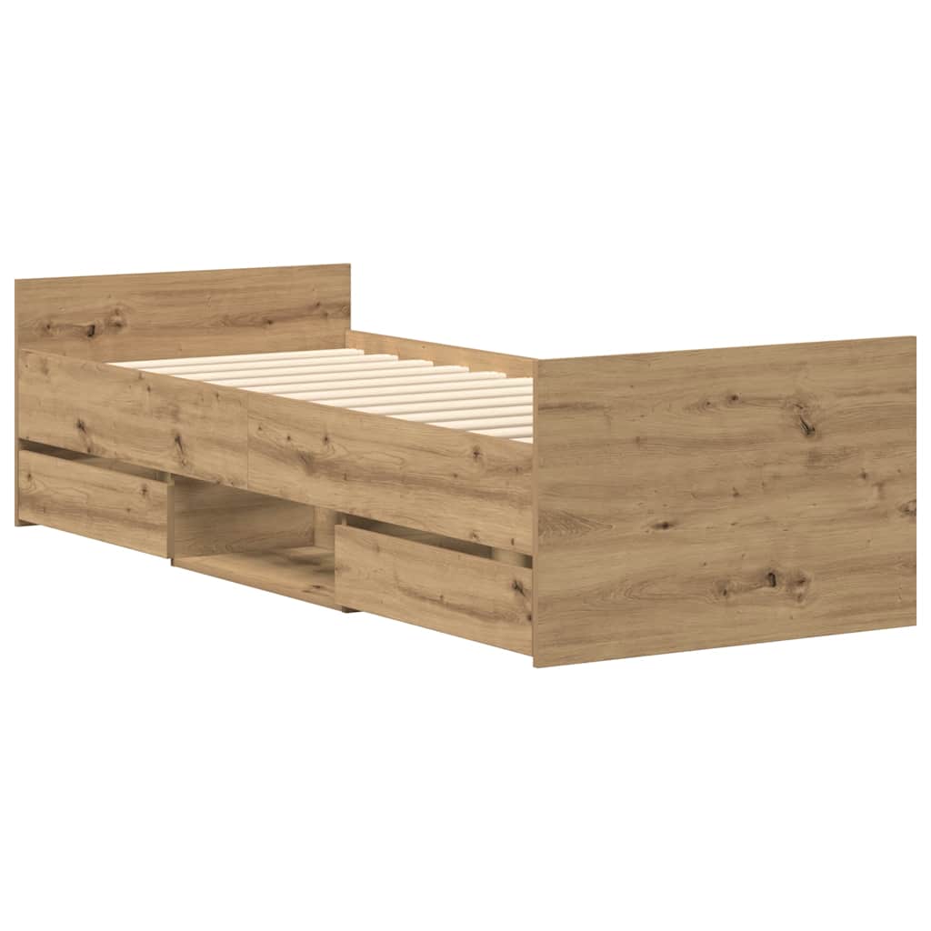 vidaXL Bed Frame | Artisan Oak | Engineered Wood | Single | Bed Frame