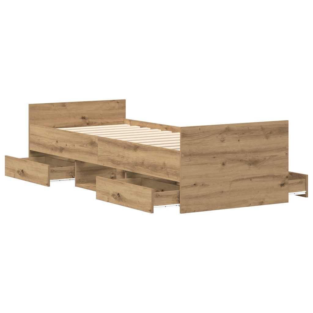 vidaXL Bed Frame | Artisan Oak | Engineered Wood | Single | Bed Frame