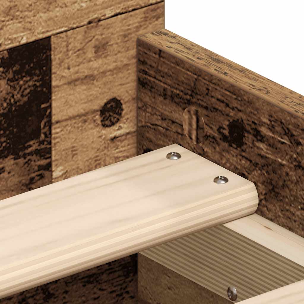 vidaXL Bed Frame | Old wood | Engineered wood, solid pinewood, plywood | Single