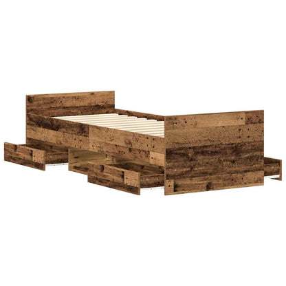 vidaXL Bed Frame | Old wood | Engineered wood, solid pine wood, plywood | Single