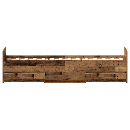vidaXL Bed Frame | Old wood | Engineered wood, solid pine wood, plywood | Single
