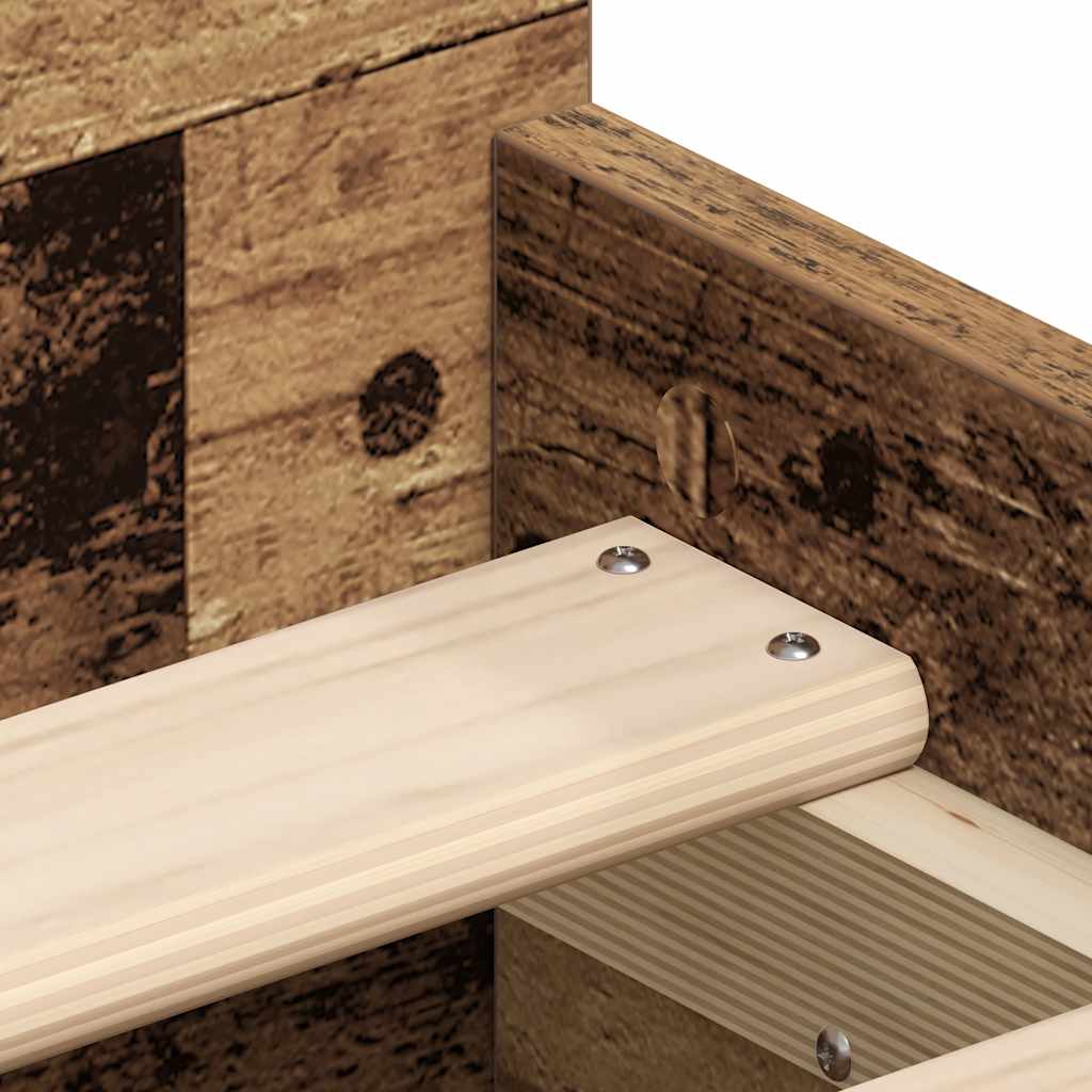 vidaXL Bed Frame | Old wood | Engineered wood, solid pine wood, plywood | Single