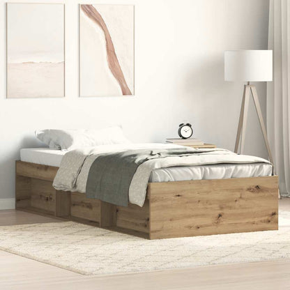 vidaXL Bed Frame without Mattress Artisan Oak 100x200cm Engineered Wood