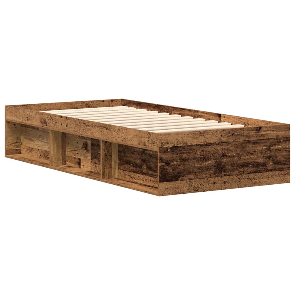 vidaXL Bed Frame without Mattress Old Wood 90x190 cm Single Engineered Wood