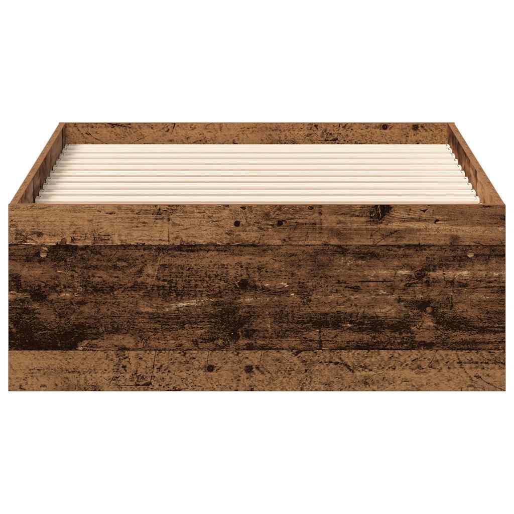 vidaXL Bed Frame without Mattress Old Wood 90x190 cm Single Engineered Wood