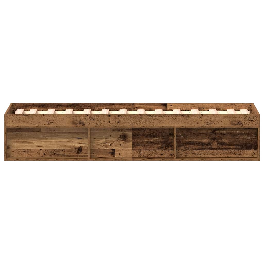 vidaXL Bed Frame without Mattress Old Wood 90x190 cm Single Engineered Wood