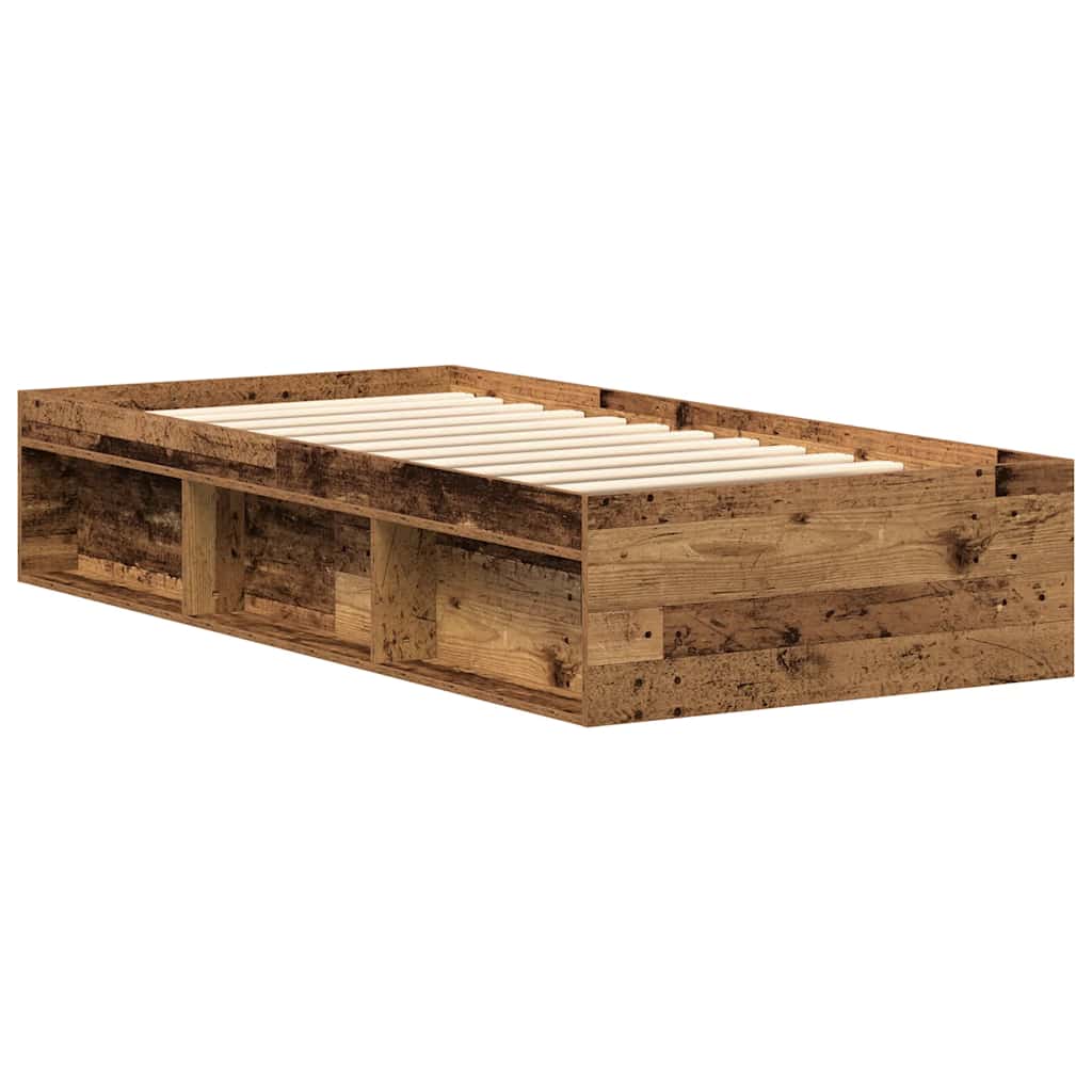 vidaXL Bed Frame without Mattress Old Wood 90x190 cm Single Engineered Wood