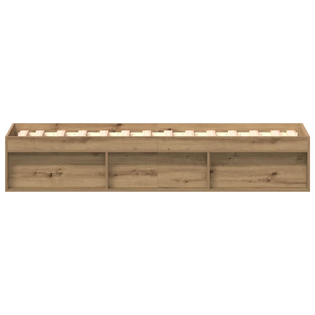 vidaXL Bed Frame without Mattress Artisan Oak 90x190 cm Single Engineered Wood