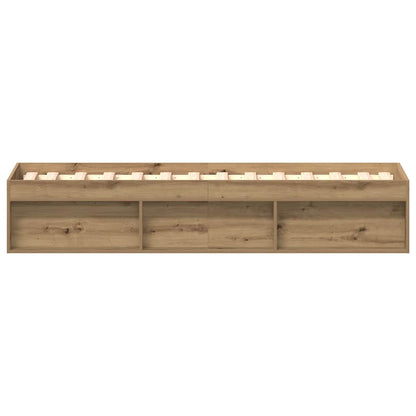 vidaXL Bed Frame without Mattress Artisan Oak 90x190 cm Single Engineered Wood