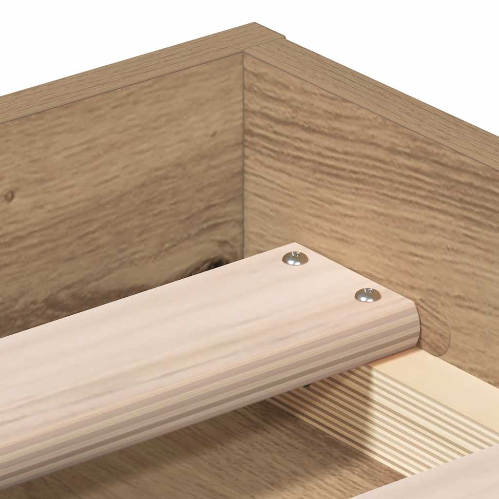 vidaXL Bed Frame without Mattress Artisan Oak 90x190 cm Single Engineered Wood