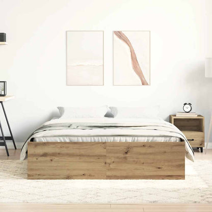 vidaXL Bed Frame without Mattress Artisan Oak 120x200cm Engineered Wood