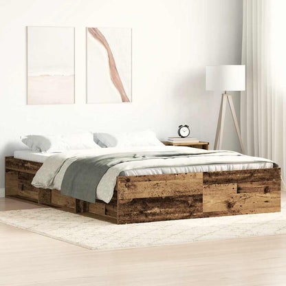 vidaXL Bed Frame without Mattress Old Wood 140x200cm Engineered Wood