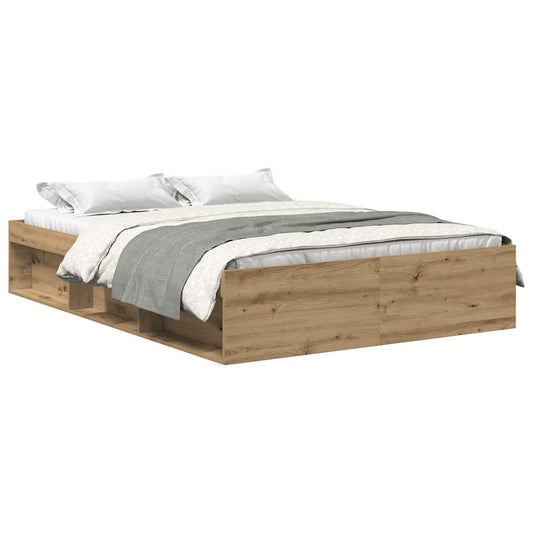 vidaXL Bed Frame without Mattress Artisan Oak 140x200cm Engineered Wood