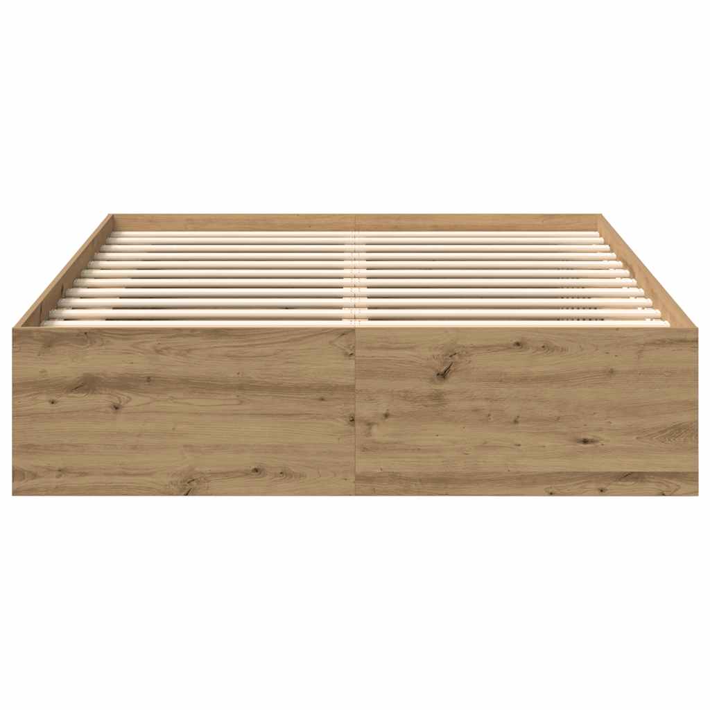 vidaXL Bed Frame without Mattress Artisan Oak 140x200cm Engineered Wood