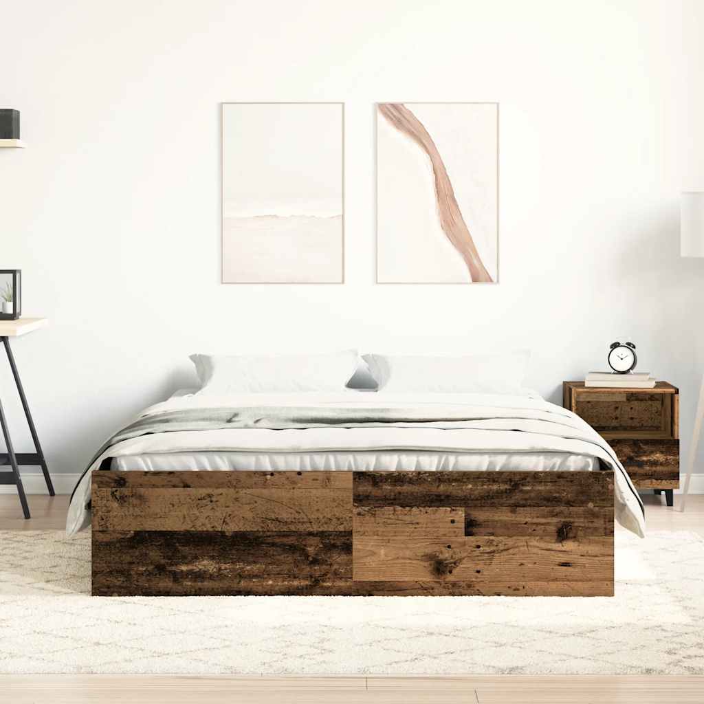 vidaXL Bed Frame without Mattress Old Wood 160x200cm Engineered Wood
