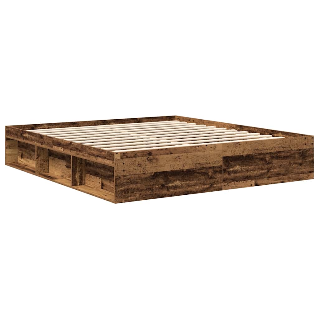 vidaXL Bed Frame without Mattress Old Wood 200x200cm Engineered Wood