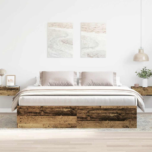 vidaXL Bed Frame without Mattress Old Wood 200x200cm Engineered Wood
