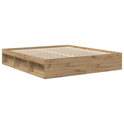 vidaXL Bed Frame without Mattress Artisan Oak 200x200cm Engineered Wood