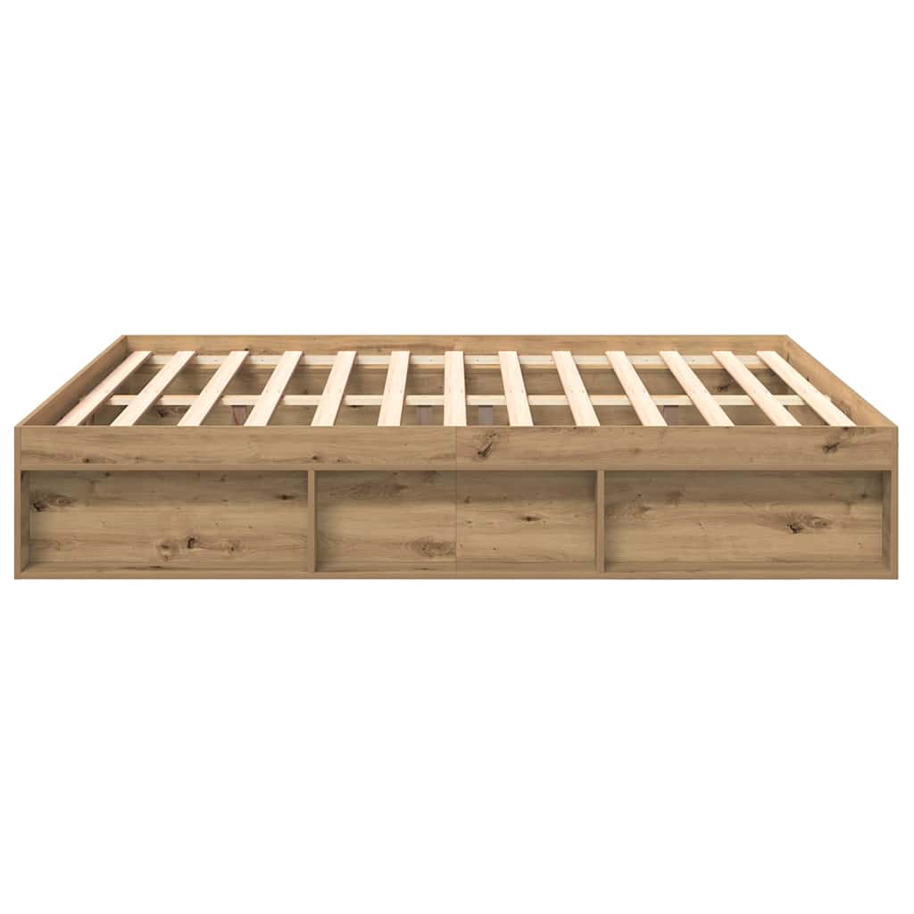 vidaXL Bed Frame without Mattress Artisan Oak 200x200cm Engineered Wood