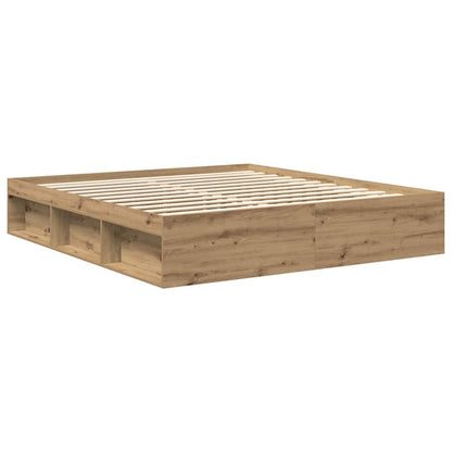vidaXL Bed Frame without Mattress Artisan Oak 200x200cm Engineered Wood