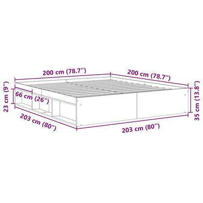 vidaXL Bed Frame without Mattress Artisan Oak 200x200cm Engineered Wood