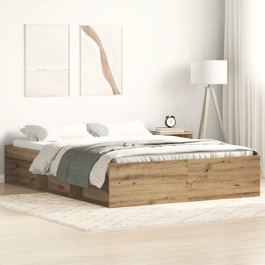 vidaXL Bed Frame without Mattress Artisan Oak 120x190cm Small Double Engineered Wood