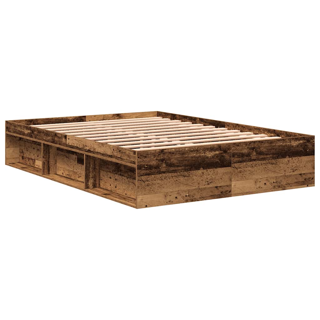 vidaXL Bed Frame without Mattress Old Wood 140x190cm Engineered Wood