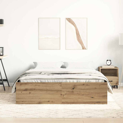 vidaXL Bed Frame without Mattress Artisan Oak 140x190cm Engineered Wood