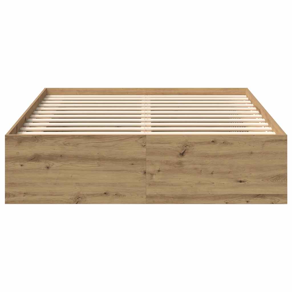 vidaXL Bed Frame without Mattress Artisan Oak 140x190cm Engineered Wood