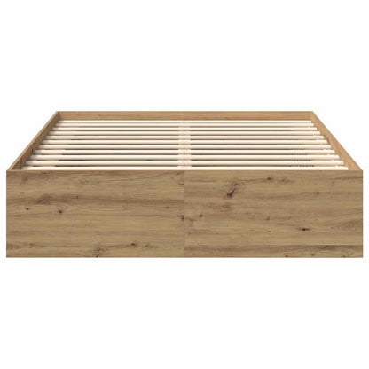 vidaXL Bed Frame without Mattress Artisan Oak 140x190cm Engineered Wood