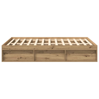 vidaXL Bed Frame without Mattress Artisan Oak 140x190cm Engineered Wood