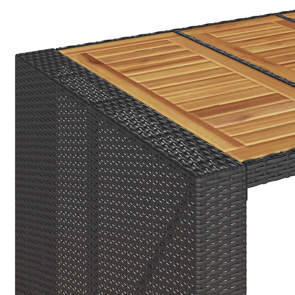 vidaXL 3 Piece Garden Bar Set without Cushions Black