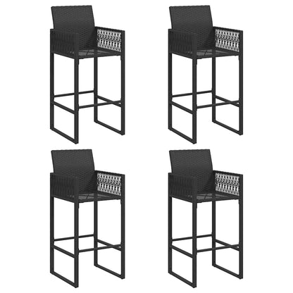 vidaXL 5 Piece Garden Bar Set without Cushions Black