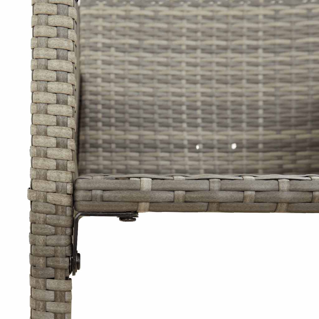 vidaXL 3 Piece Garden Bar Set without Cushions Grey Poly Rattan Acacia
