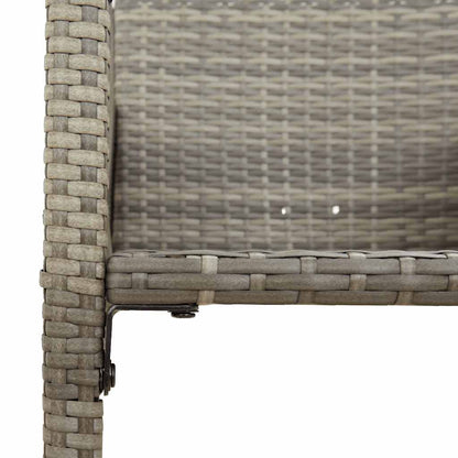 vidaXL 3 Piece Garden Bar Set without Cushions Grey Poly Rattan Acacia