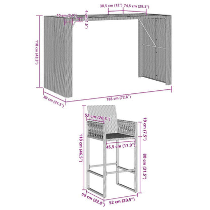 vidaXL Garden Bar Set | Black