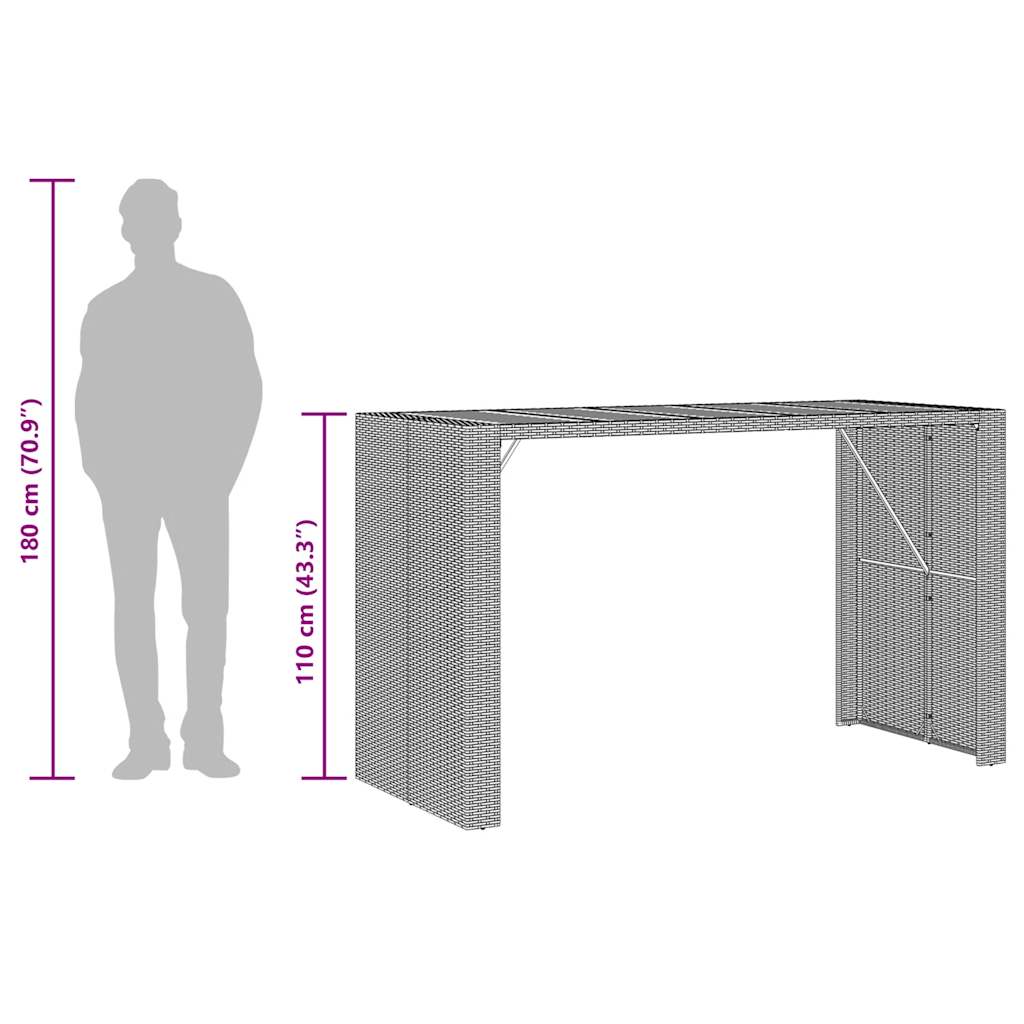vidaXL Garden Bar Set | Black