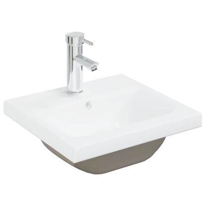 vidaXL Sink Cabinet with Built-in Basin and Faucet Old Wood