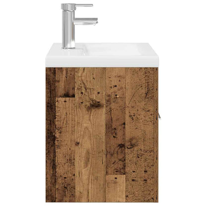 vidaXL Sink Cabinet with Built-in Basin and Faucet Old Wood