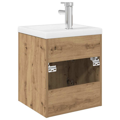 vidaXL Sink Cabinet with Built-in Basin and Faucet Artisan Oak