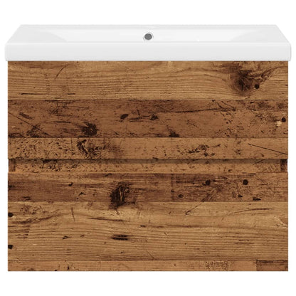 vidaXL Sink Cabinet with Built-in Basin Old Wood