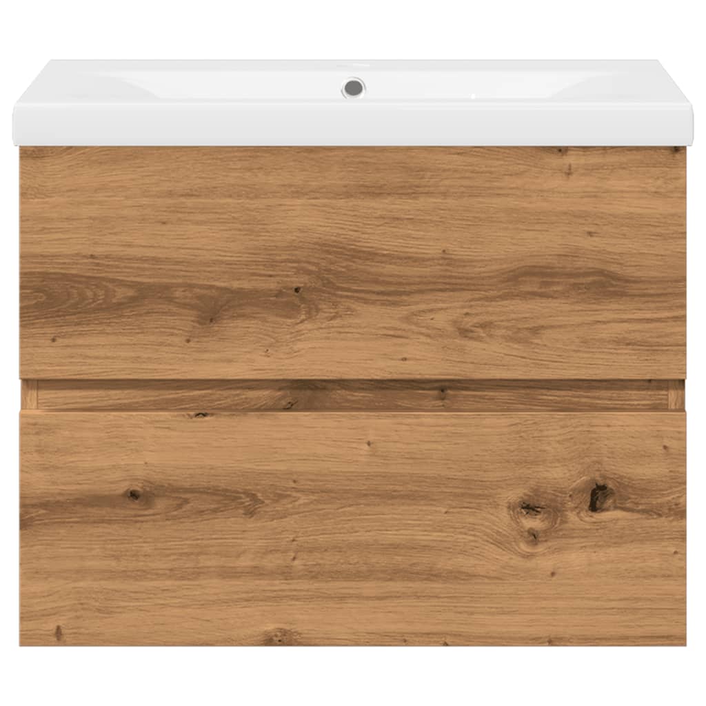vidaXL Sink Cabinet with Built-in Basin Artisan Oak